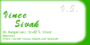 vince sivak business card